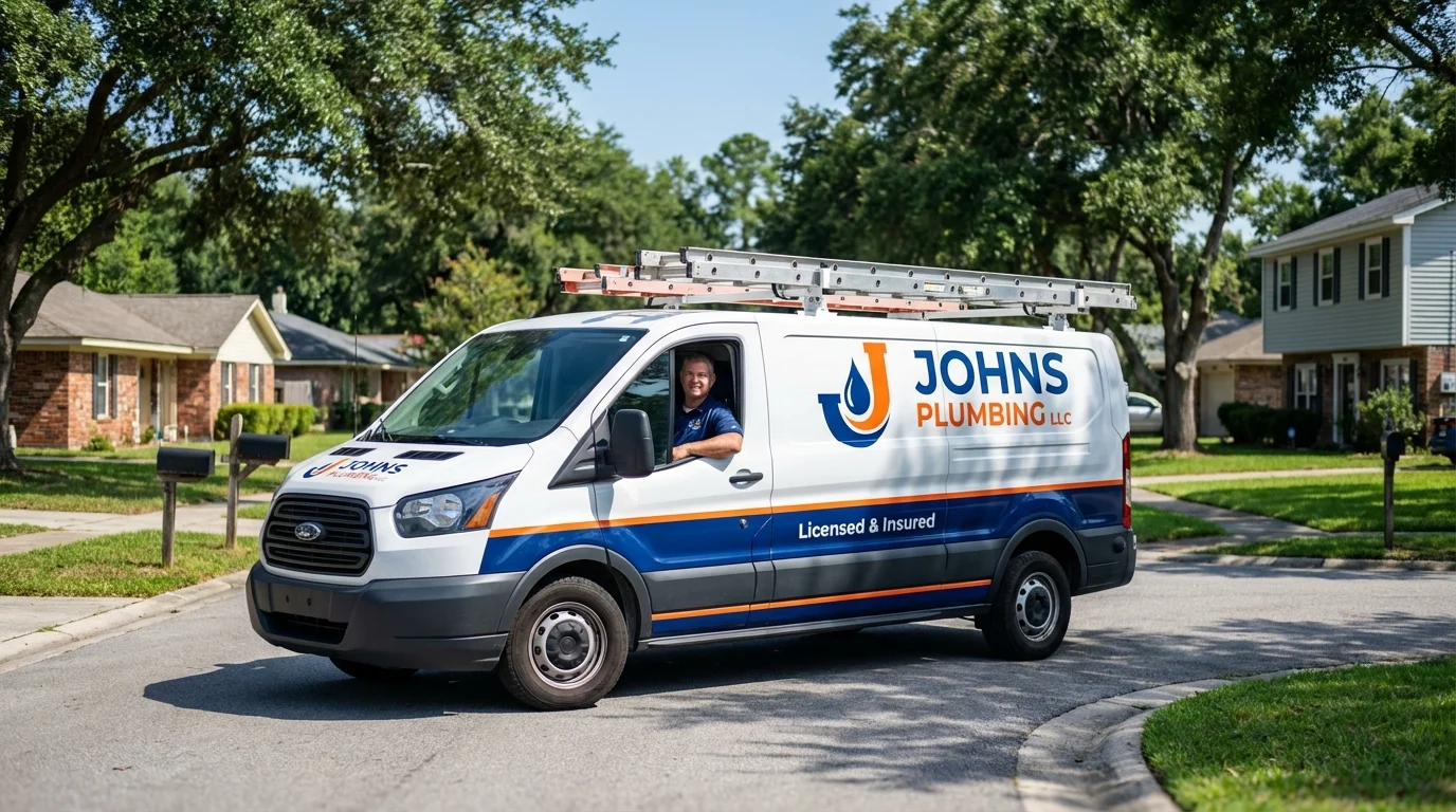 Johns Plumbing LLC service van in Watsontown, PA
