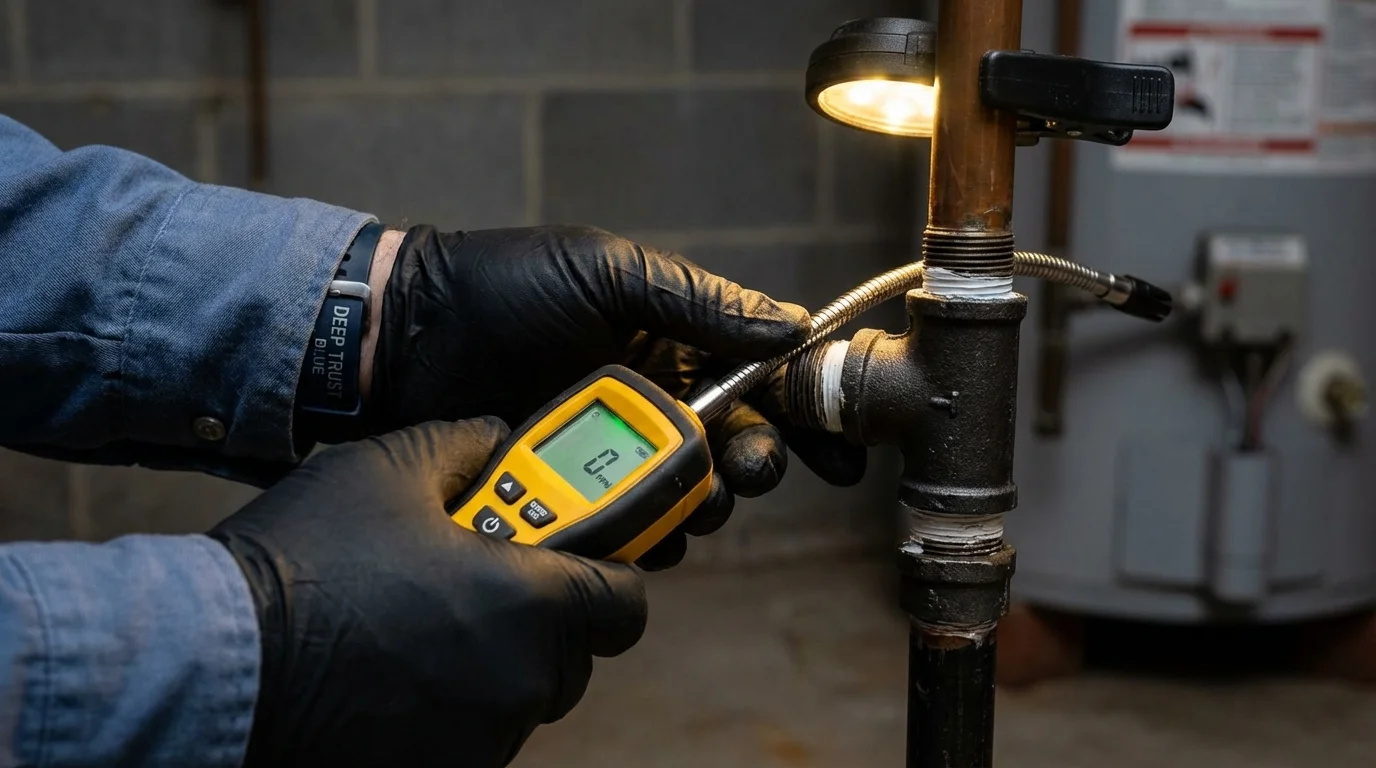 Gas leak detection with electronic sniffer by Johns Plumbing LLC in Watsontown