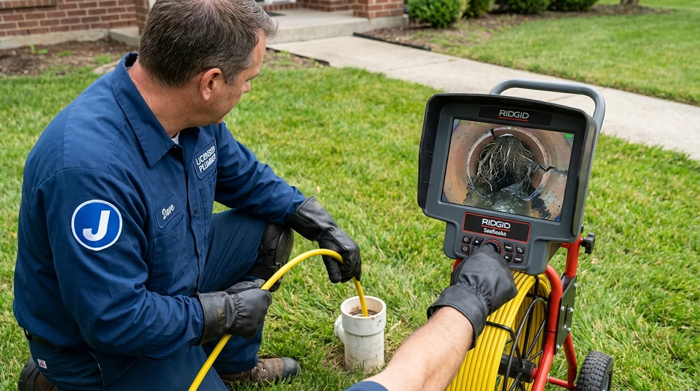 Sewer camera inspection being performed by Johns Plumbing LLC in Watsontown